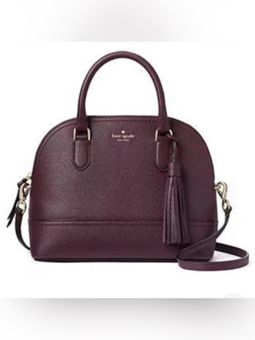 kate spade McCall Street Carli Dome Satchel in Plum Pebbled Leather